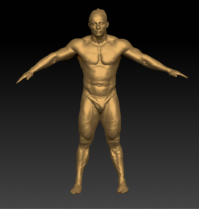 Whole Body Man White Underwear Athletic Whole body 3D scan